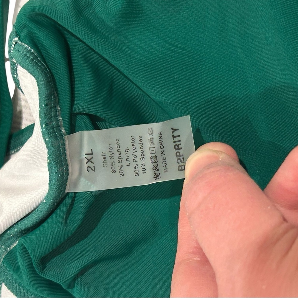 💚 B2PRITY Deep‑V Ruched One‑Piece Swimsuit – XXL – Tummy Control, Push‑Up - Picture 6 of 7